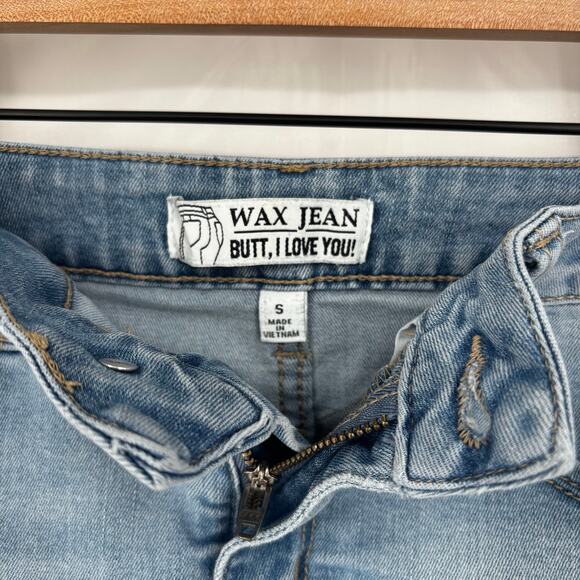 Wax Jean Butt I Love You Lightwash Shorts Size S - Picture 4 of 4